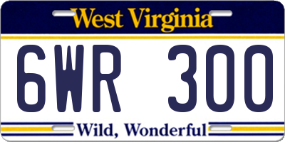 WV license plate 6WR300
