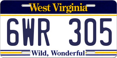 WV license plate 6WR305