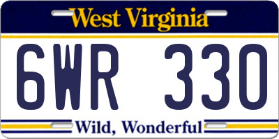 WV license plate 6WR330
