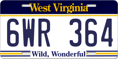WV license plate 6WR364