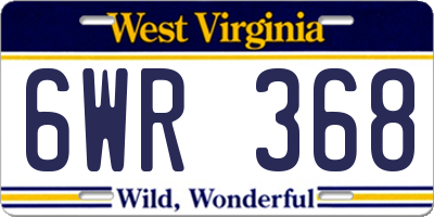 WV license plate 6WR368