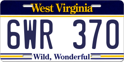 WV license plate 6WR370