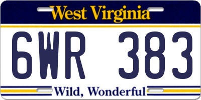 WV license plate 6WR383