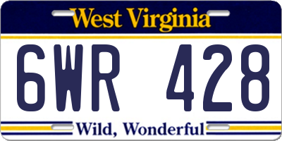 WV license plate 6WR428