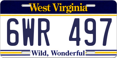 WV license plate 6WR497