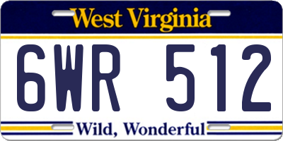 WV license plate 6WR512
