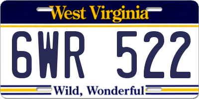 WV license plate 6WR522