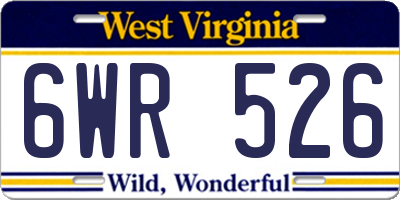 WV license plate 6WR526