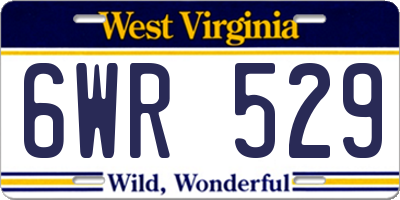 WV license plate 6WR529