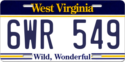 WV license plate 6WR549