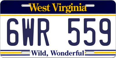 WV license plate 6WR559