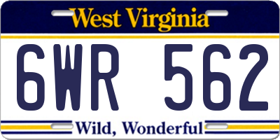 WV license plate 6WR562