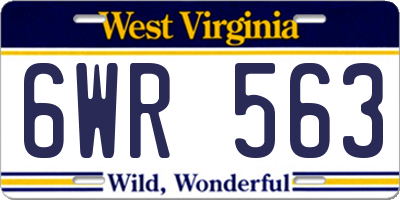 WV license plate 6WR563
