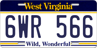 WV license plate 6WR566