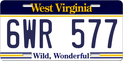 WV license plate 6WR577