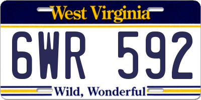 WV license plate 6WR592