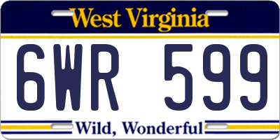 WV license plate 6WR599