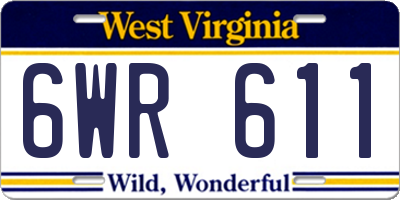WV license plate 6WR611