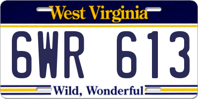 WV license plate 6WR613