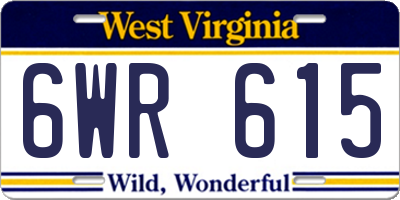 WV license plate 6WR615