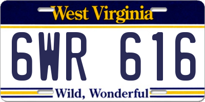 WV license plate 6WR616