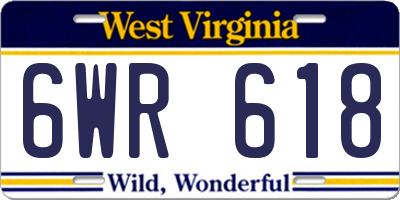 WV license plate 6WR618