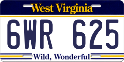 WV license plate 6WR625