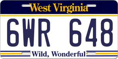 WV license plate 6WR648