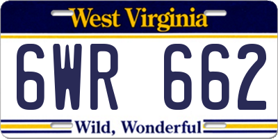 WV license plate 6WR662