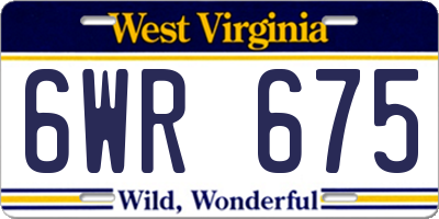 WV license plate 6WR675