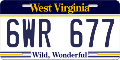 WV license plate 6WR677