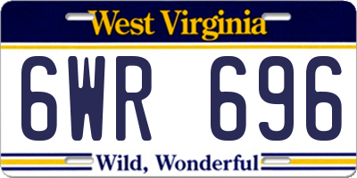 WV license plate 6WR696