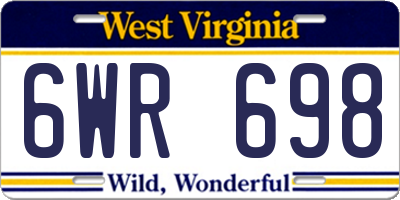 WV license plate 6WR698