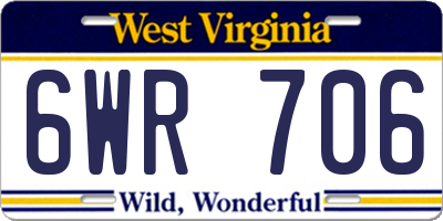 WV license plate 6WR706