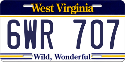 WV license plate 6WR707