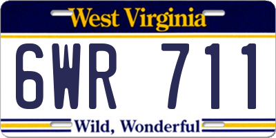 WV license plate 6WR711