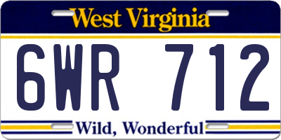WV license plate 6WR712