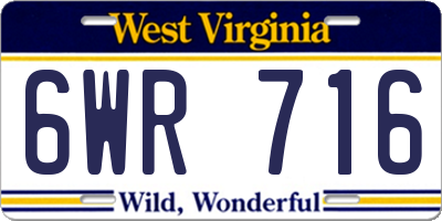 WV license plate 6WR716