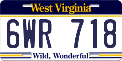 WV license plate 6WR718