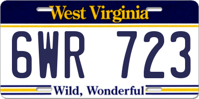 WV license plate 6WR723