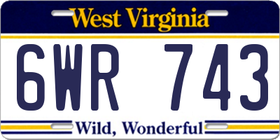 WV license plate 6WR743