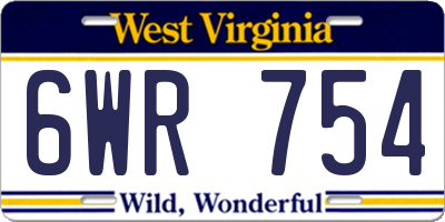 WV license plate 6WR754