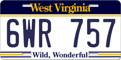 WV license plate 6WR757