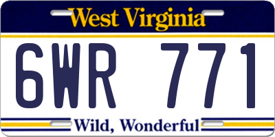 WV license plate 6WR771