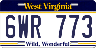WV license plate 6WR773