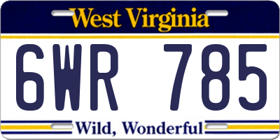 WV license plate 6WR785