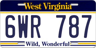WV license plate 6WR787