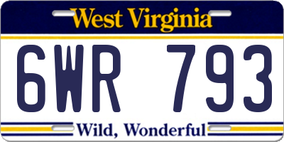 WV license plate 6WR793
