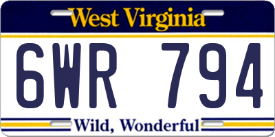 WV license plate 6WR794