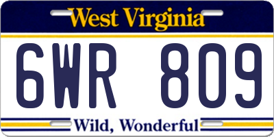 WV license plate 6WR809